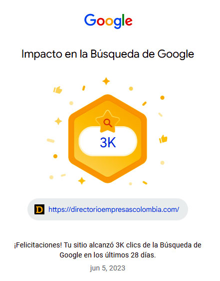Felicitaciones de Google al Directorio Empresas