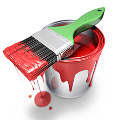 Brocha y pintura para casas