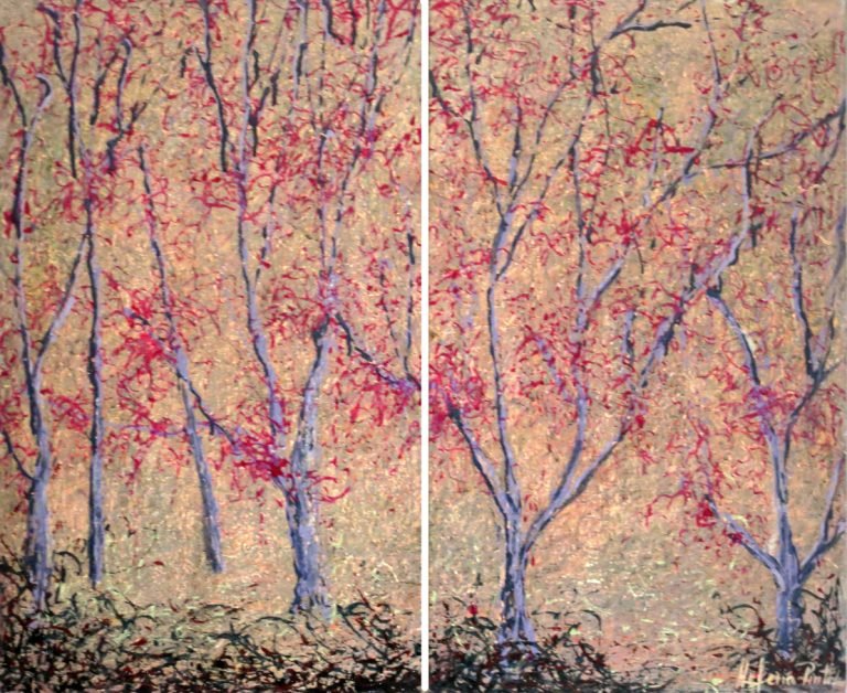Pintura flores al óleo