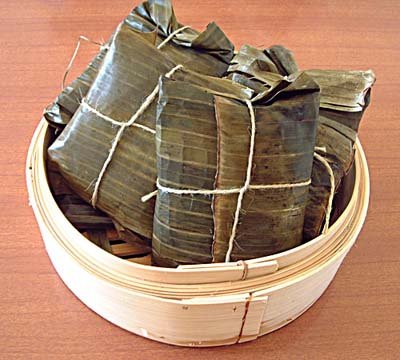 Tamal en cesta